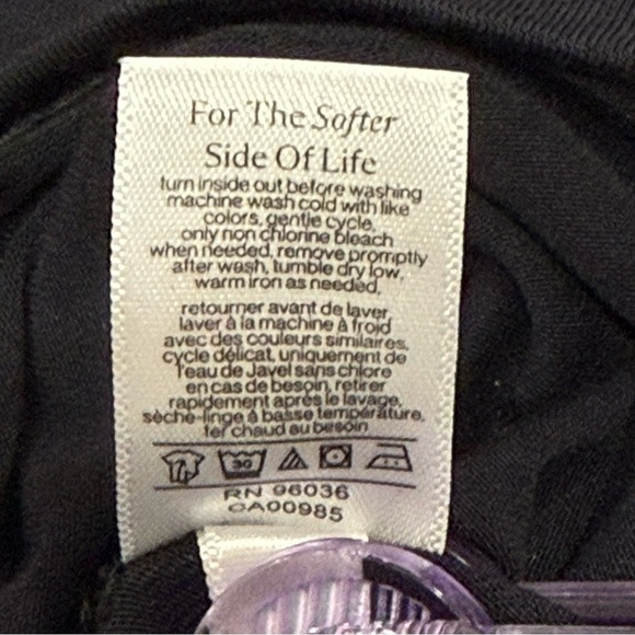 Eberjey Henry Top Henley Long Sleeve Tencel Modal Black Large Pajama Long Comfy - Picture 9 of 10